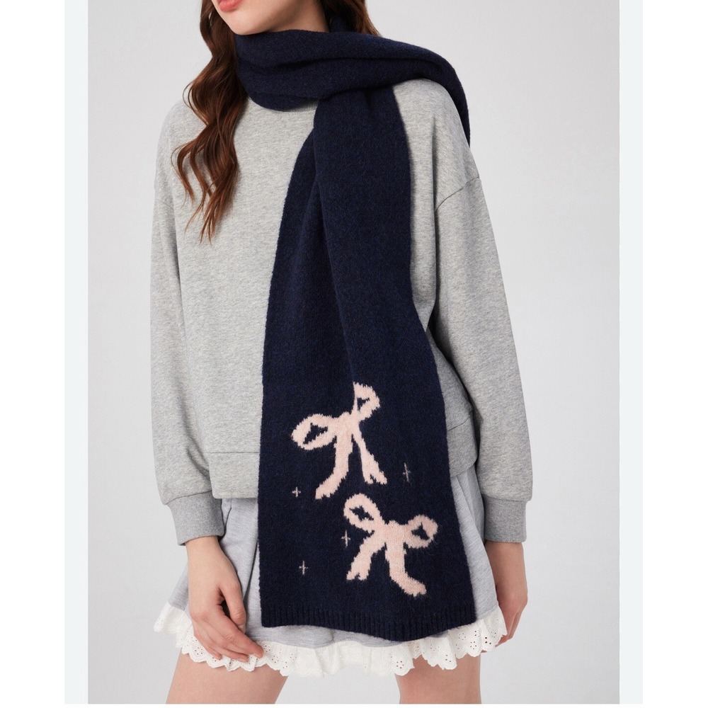 Cider BOWKNOT‎ TWO-TONE SCARF Pink/blue